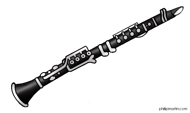 Clarinet Black And White Clipart.
