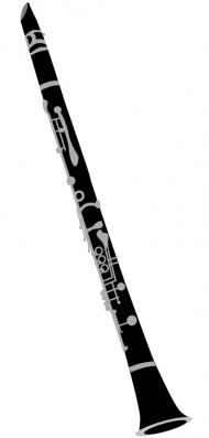 Clarinet Black And White Clipart.