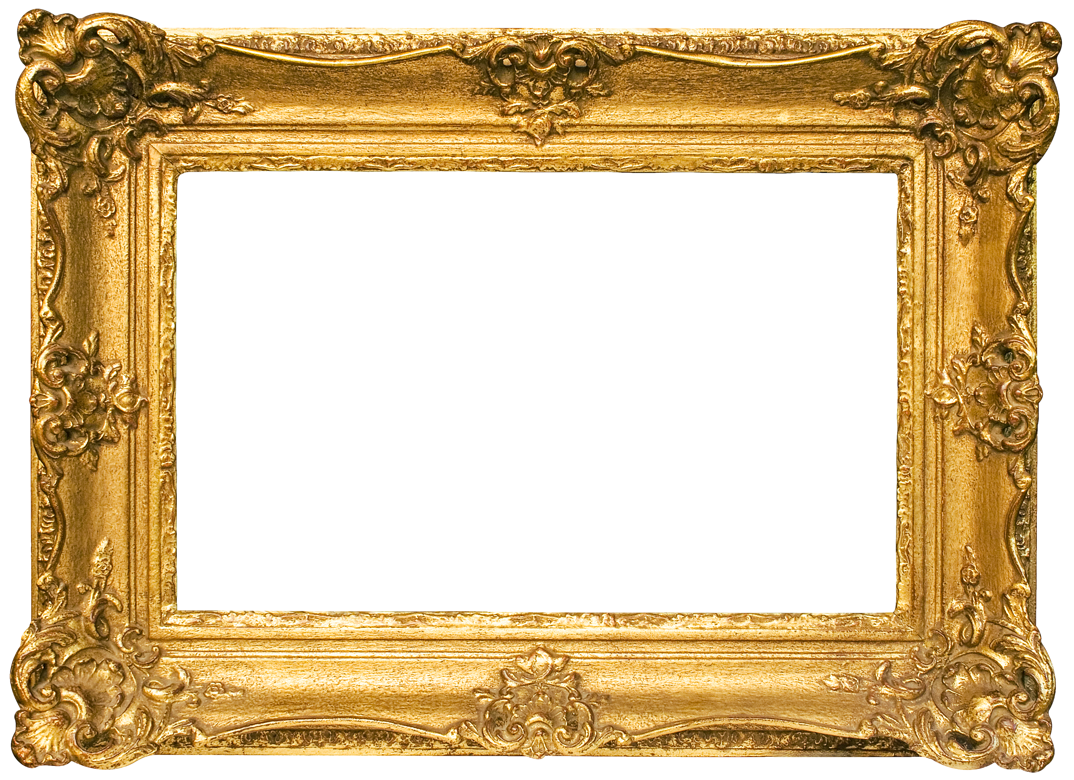 Classic Gold Frame Transparent PNG Image.