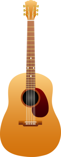 Free clip art of a wooden classical acoustic guitar.