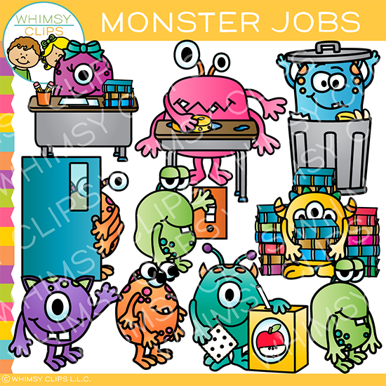 Monster Classroom Jobs Clip Art.
