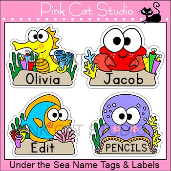 classroom sea animal name tag clipart 20 free cliparts