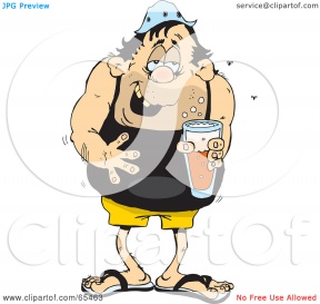 Woman Drinking Beer Clipart.