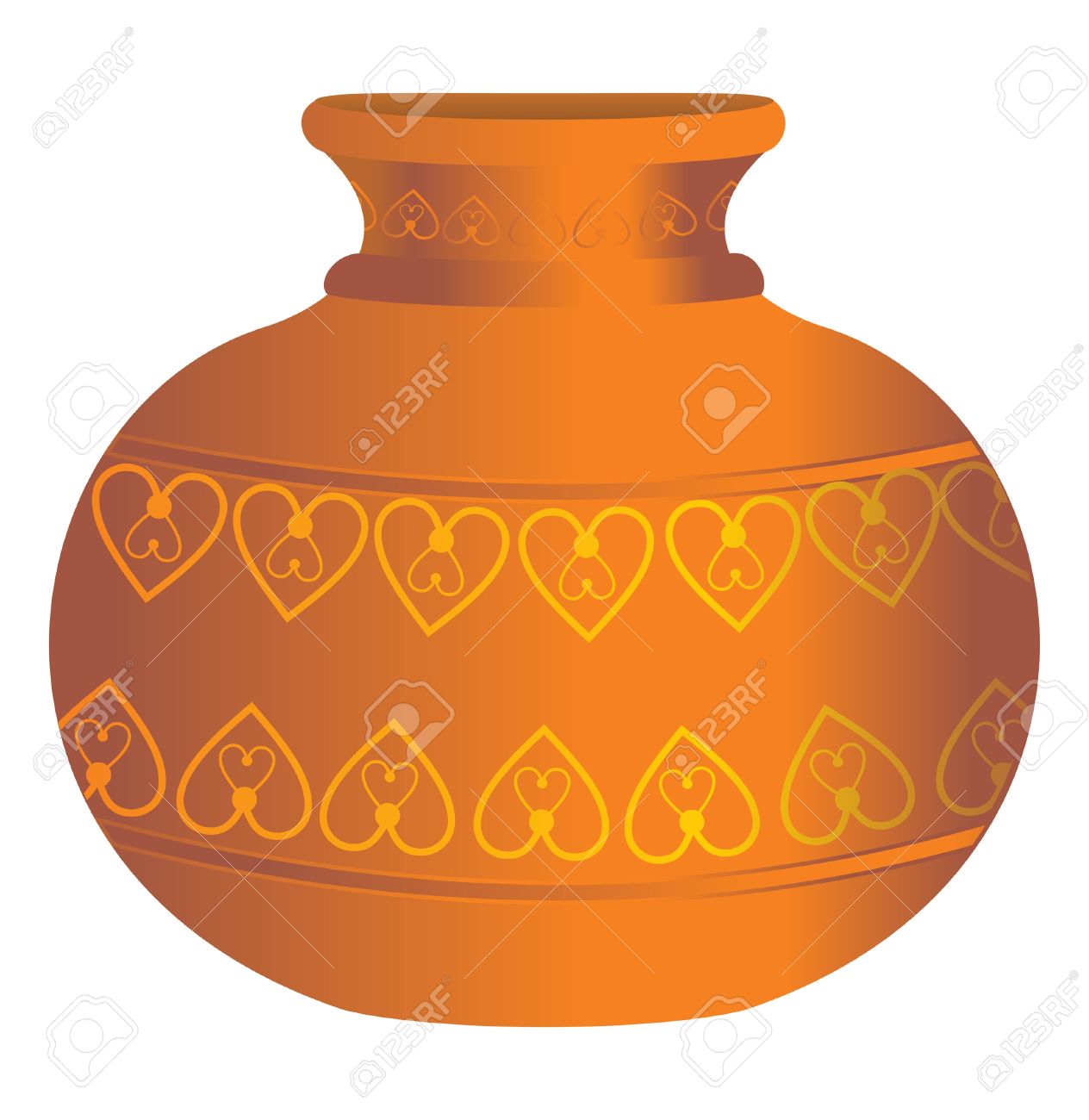 Clay water pot clipart.