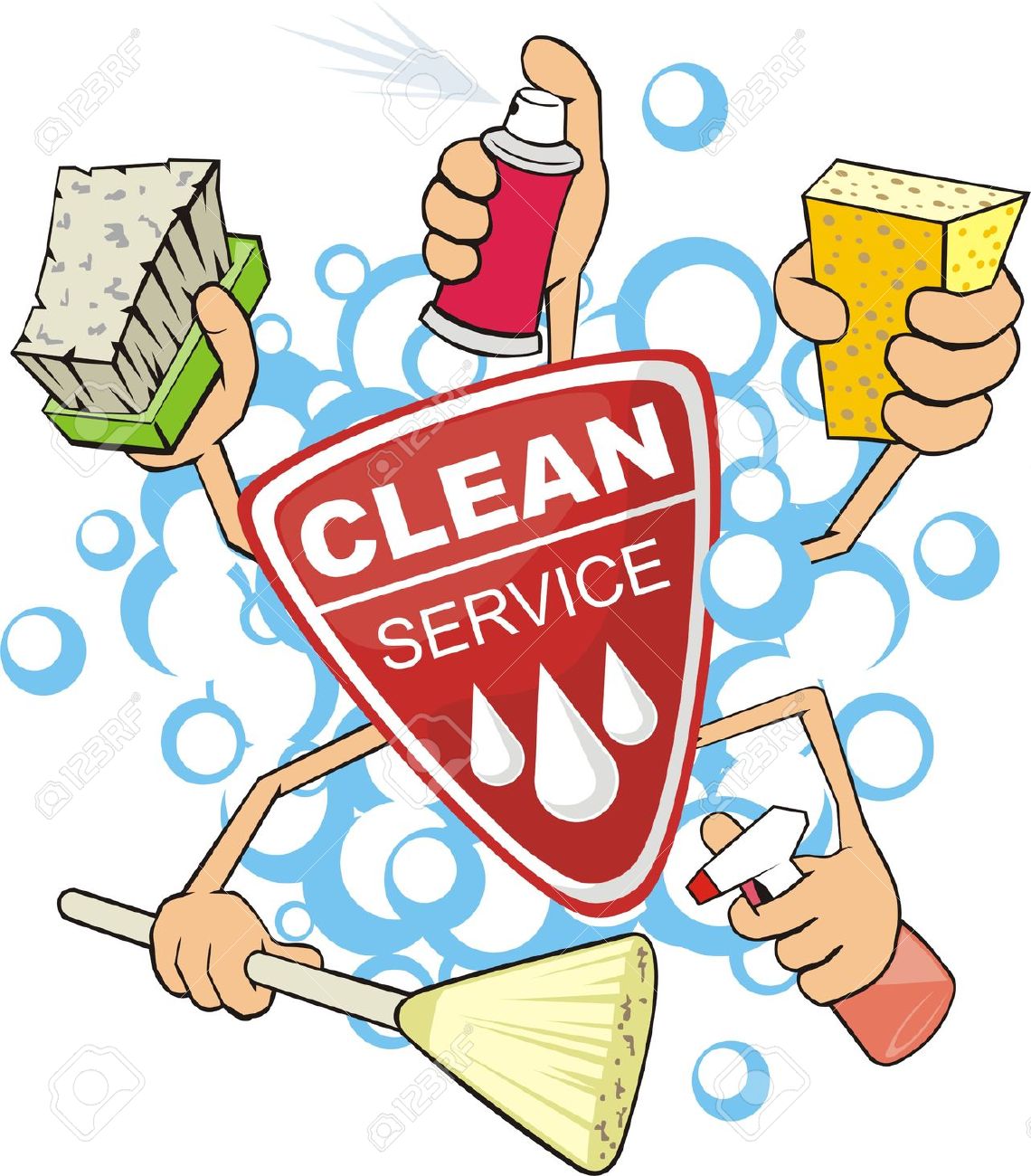 Cleaning clip art vector.