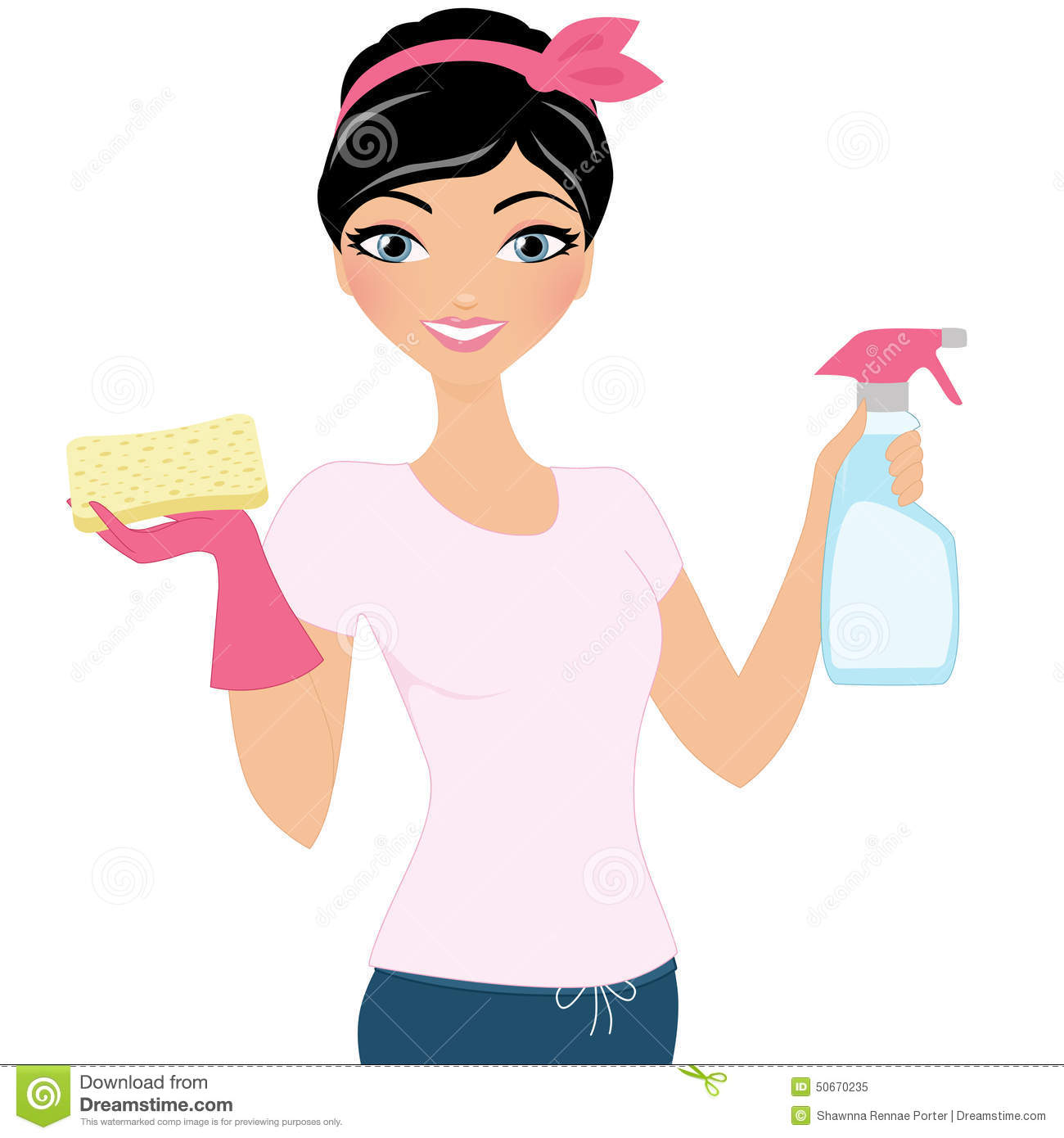 Cartoon Cleaning Lady Logos