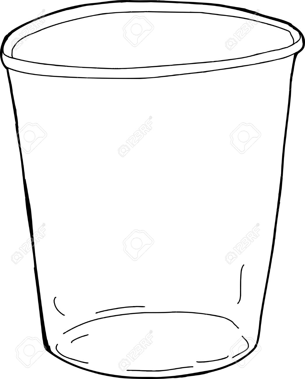 Plastic Cup Clipart Black And White.