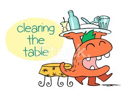 Monster Clearing The Table Stock Vector.