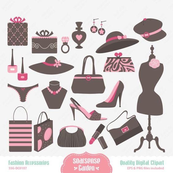 Fashion Accessories Digital Clipart by SSGARDEN on Etsy, $3.99.