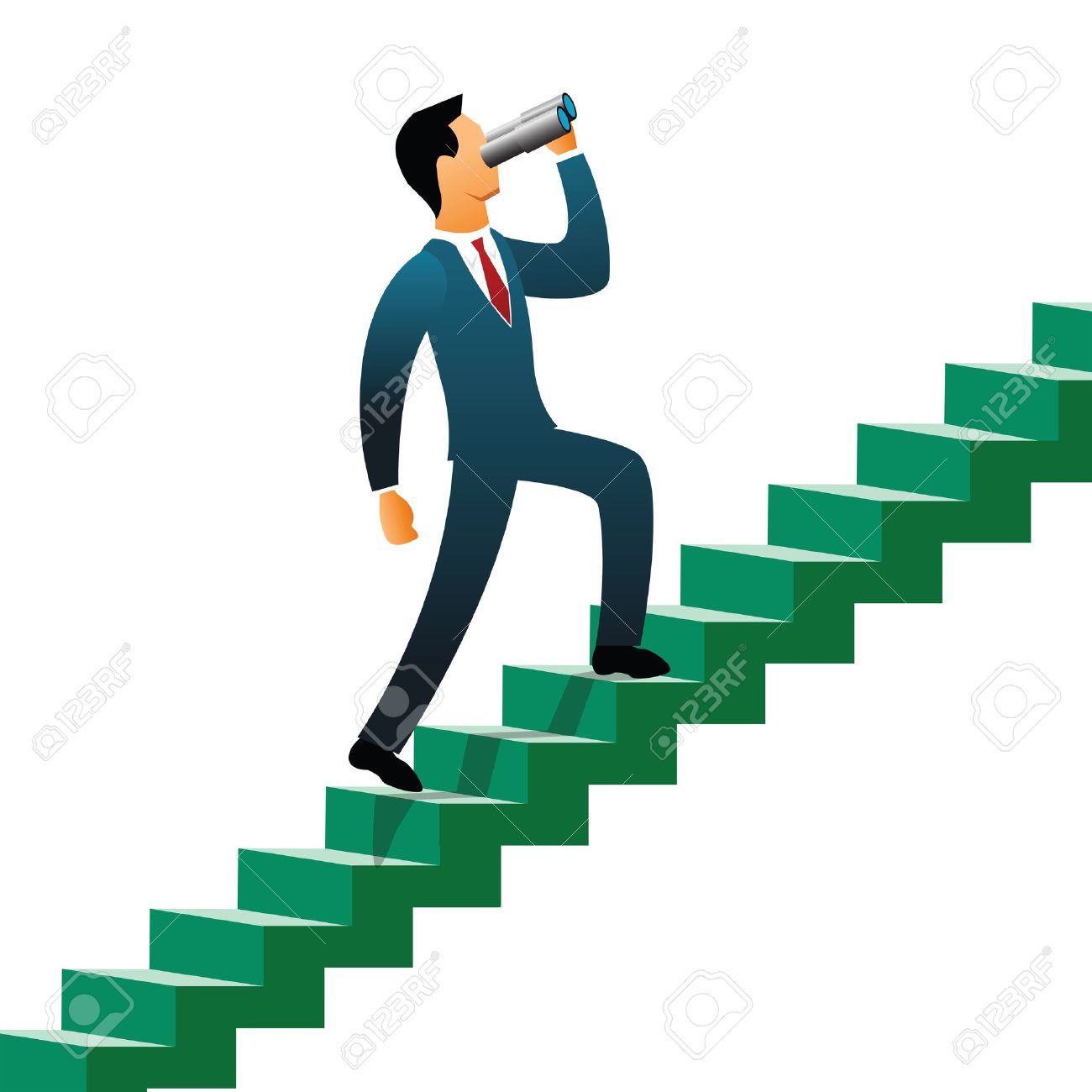 Man walking up stairs clipart.