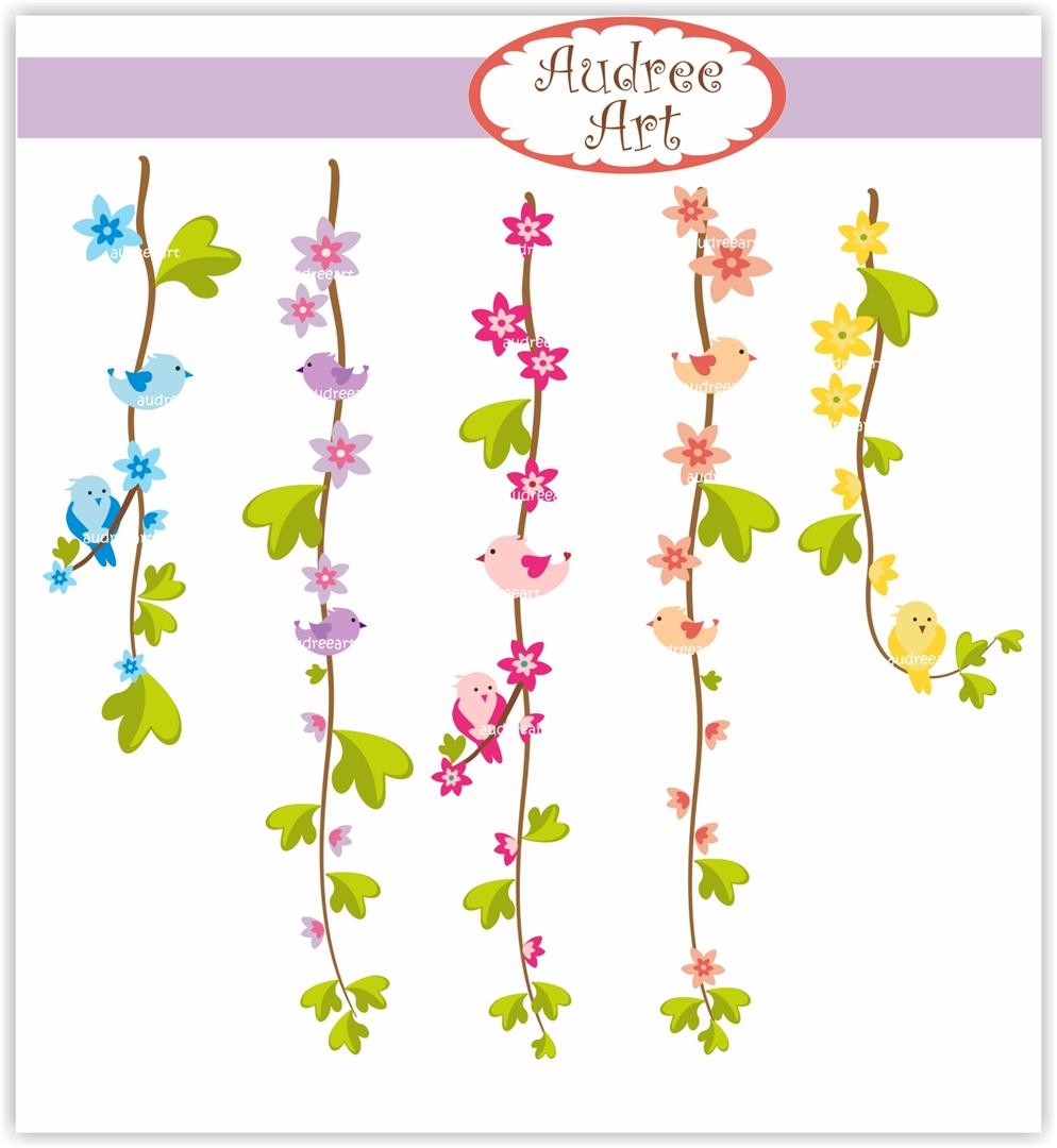 Flower vines clip art.