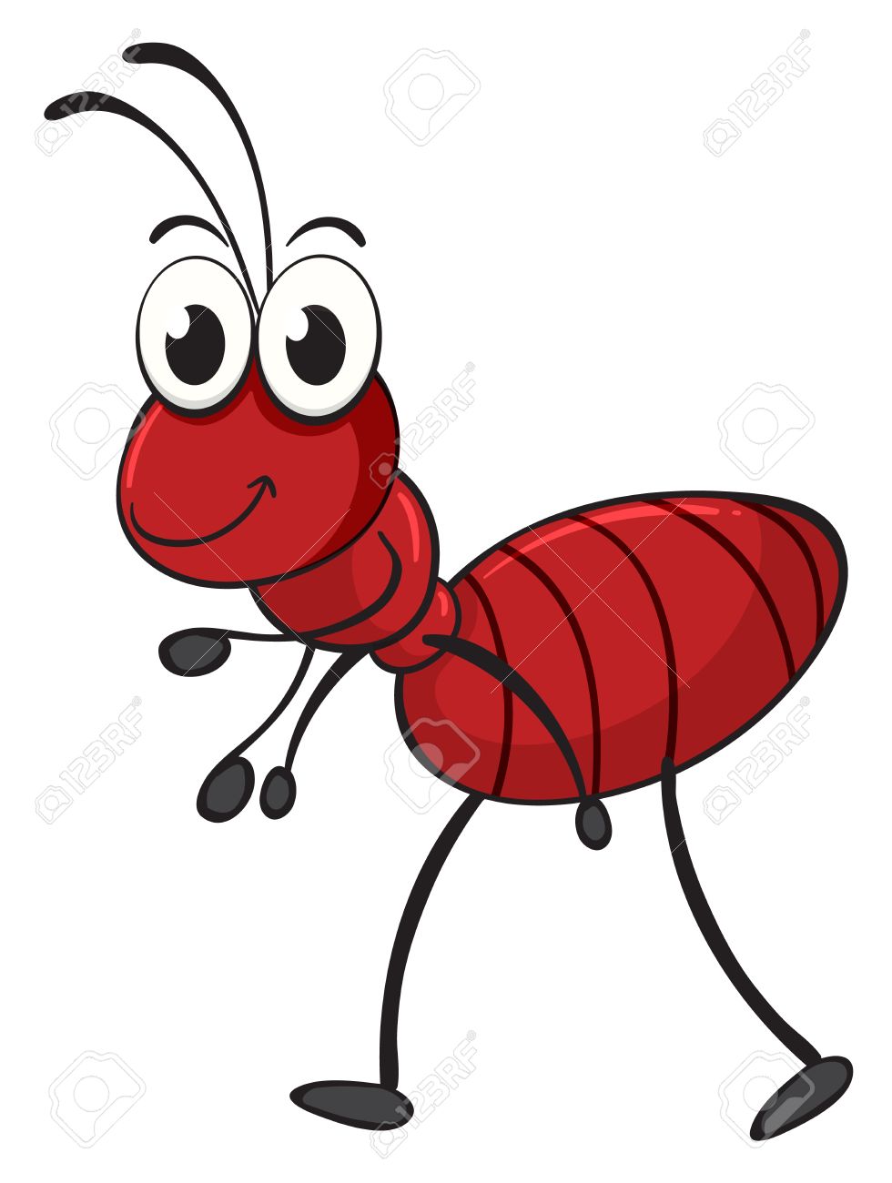 An ant illustration of an ant on a clipart.