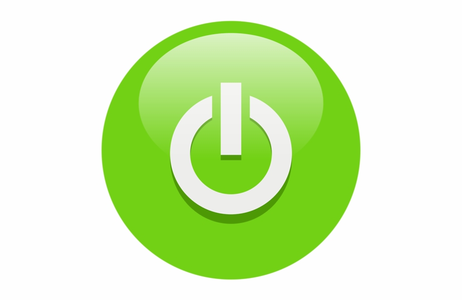 Green Power Button Clip Art.