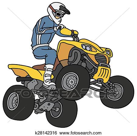 Rider on the ATV Clip Art.