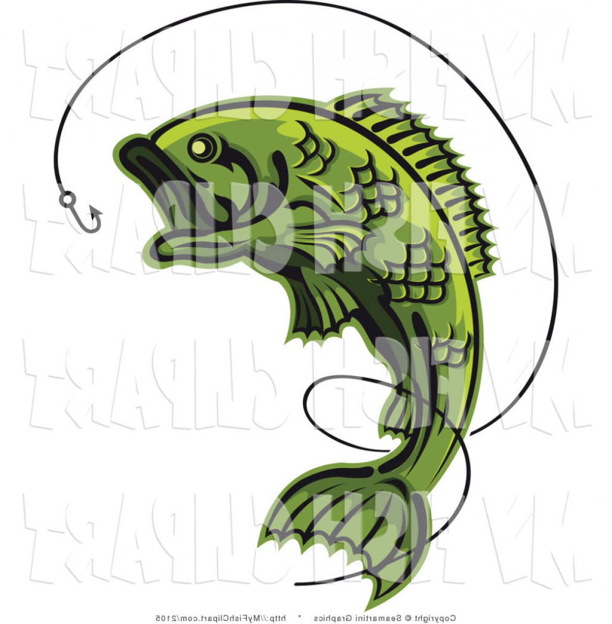 Bass Fish Vector Art.