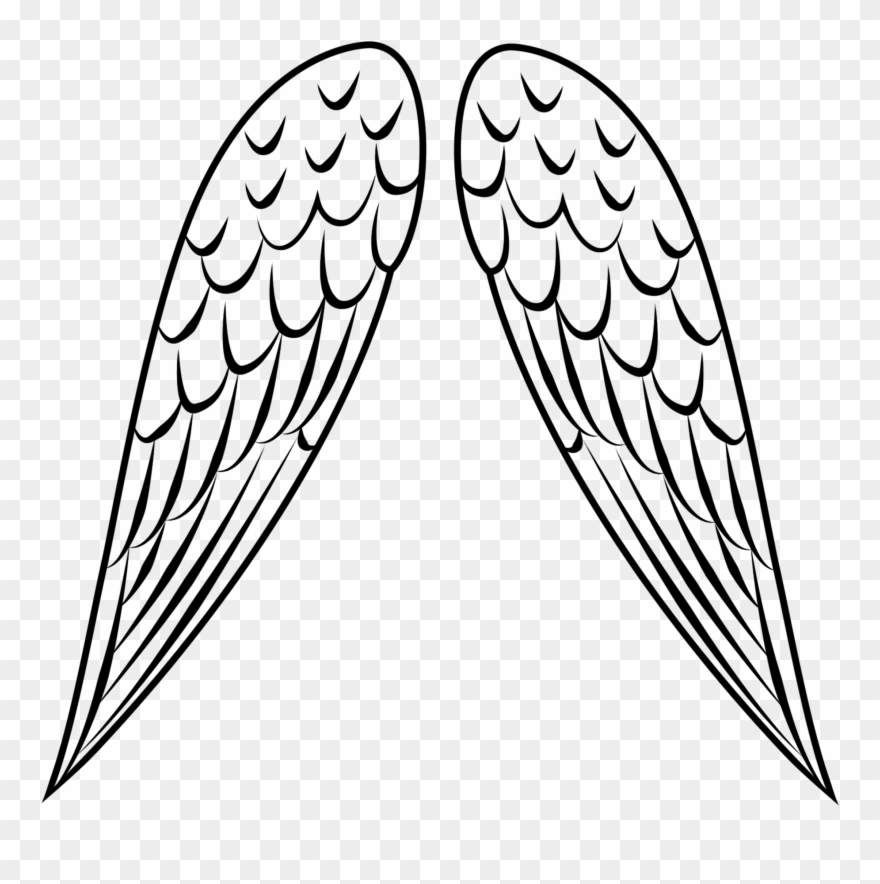 Angel Wings Outline 27296.