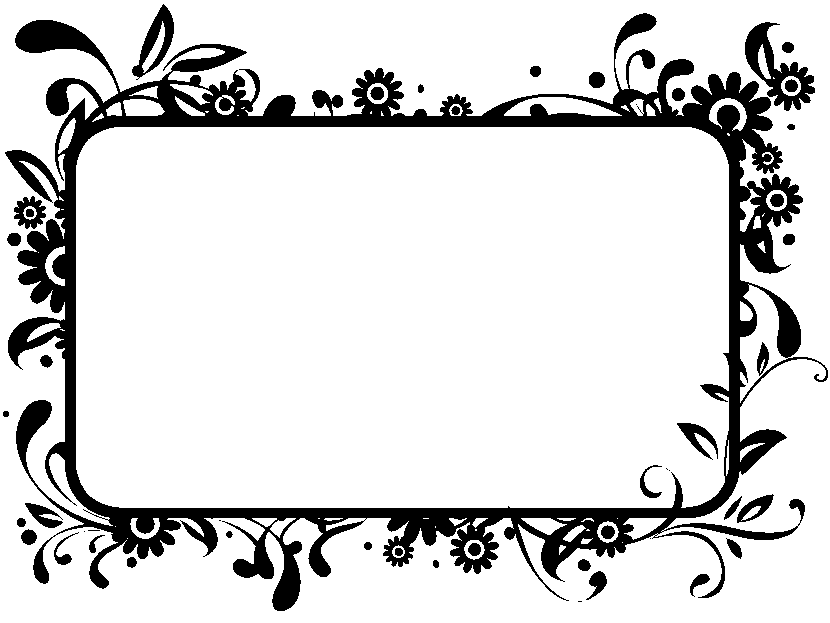Clipart Flowers Black And White Borders.