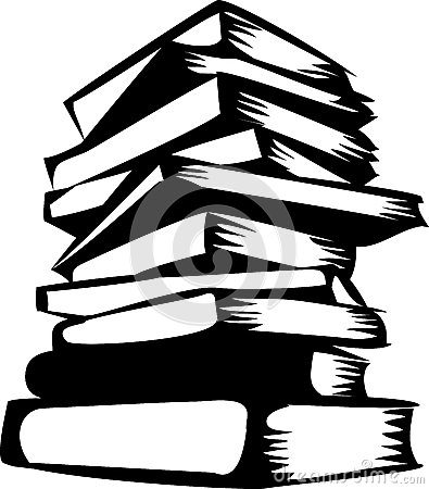 Stack Of Books Clipart Black And White.