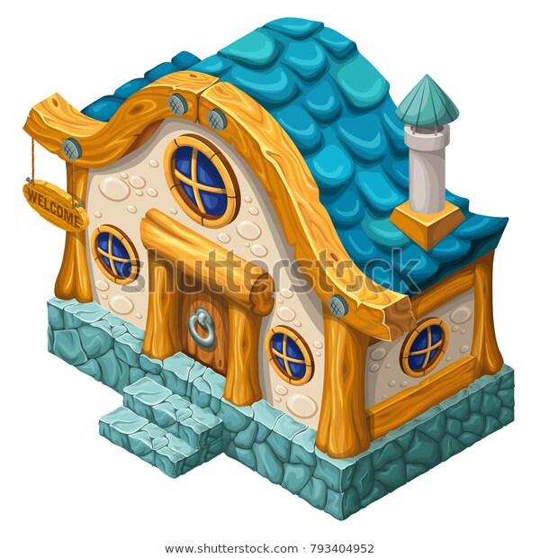 3d Isometric Cottage Computer Games Vector Stock Vector (Royalty.