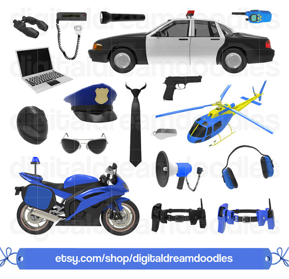 Police Clipart, Cop Clipart, Officer Clip Art, Chopper Graphic.