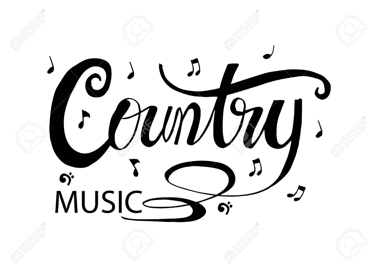Country music hand lettering calligraphy..