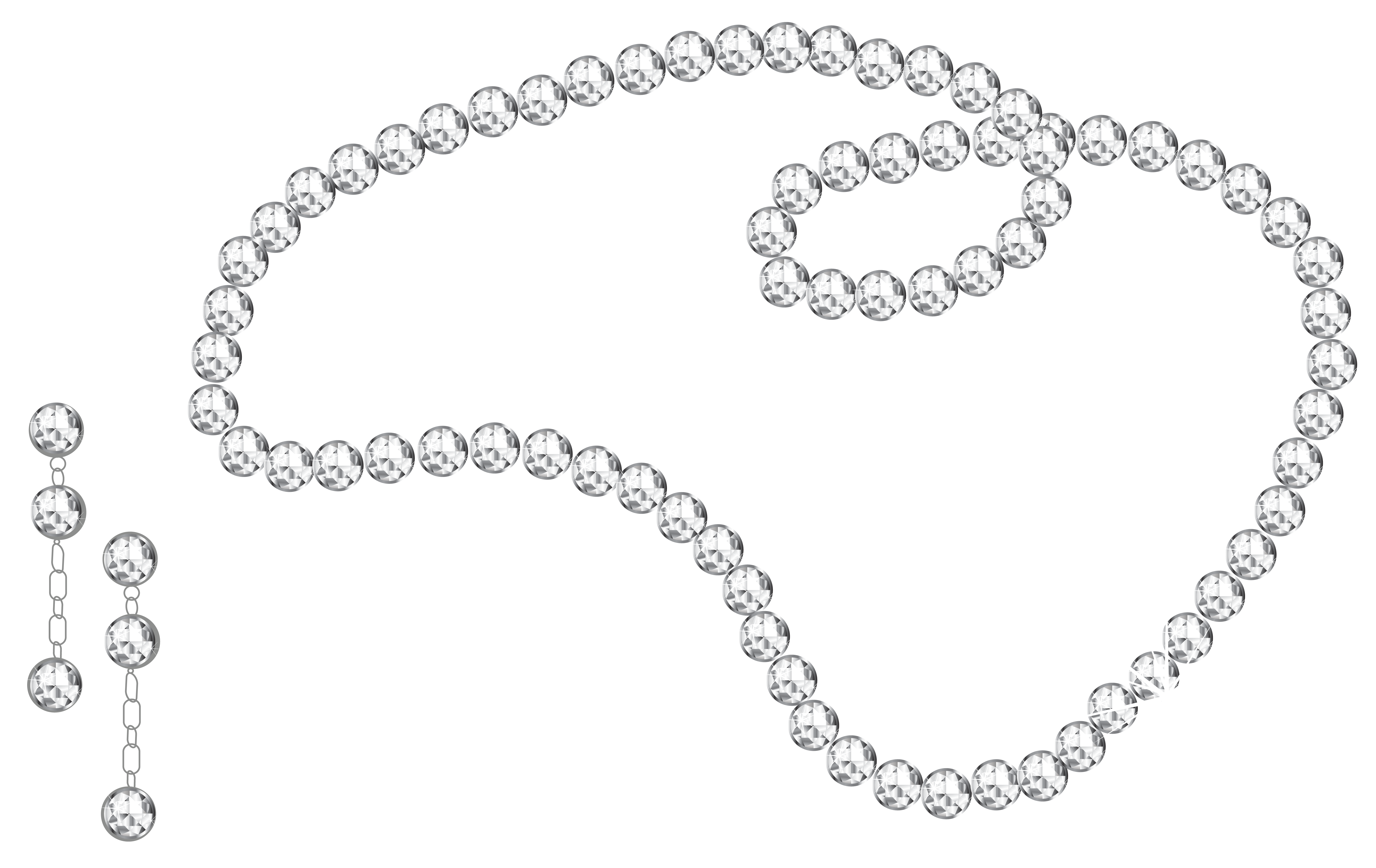 Diamond Necklace and Earrings PNG Clipart Picture.