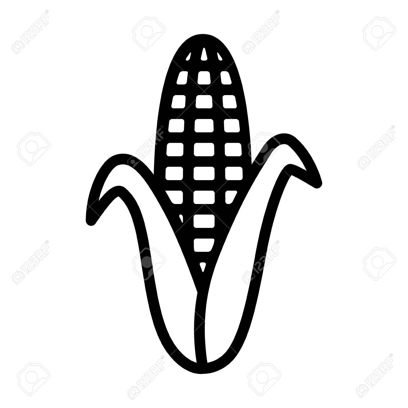 Ear of corn maize line art icon for food apps and websites.