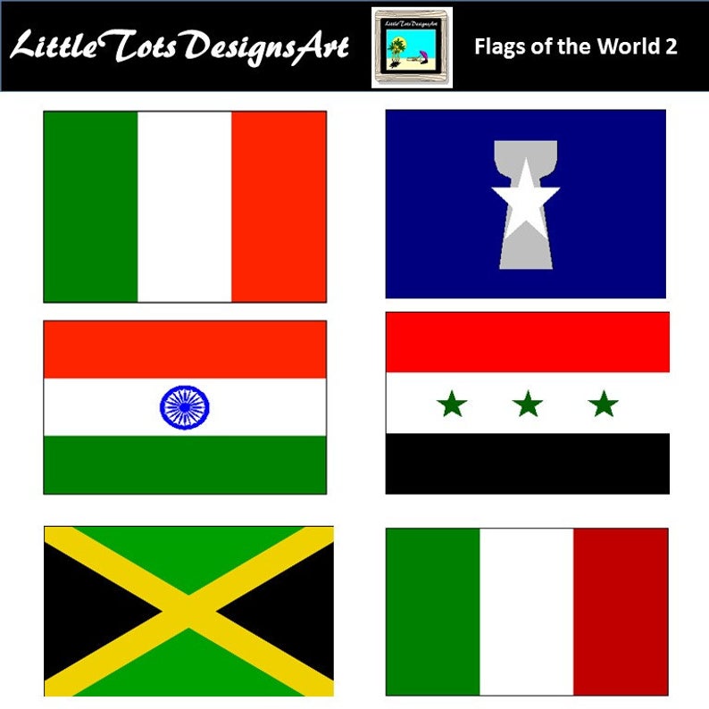 World Flag Clipart, Flag Clipart, Printable Flags, 135 PNG Images, Instant  Download.