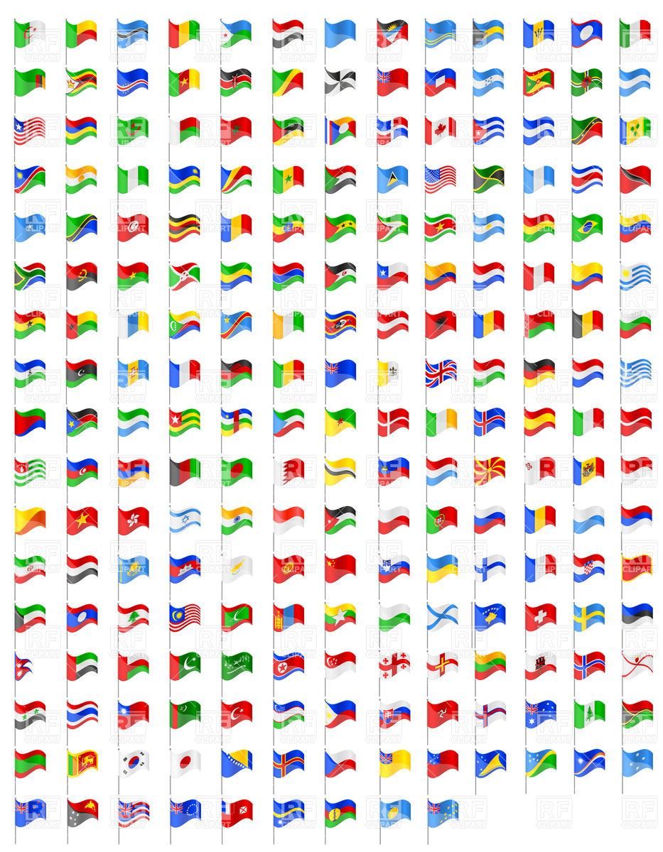 Set icons flags of countries of the world Stock Vector Image.