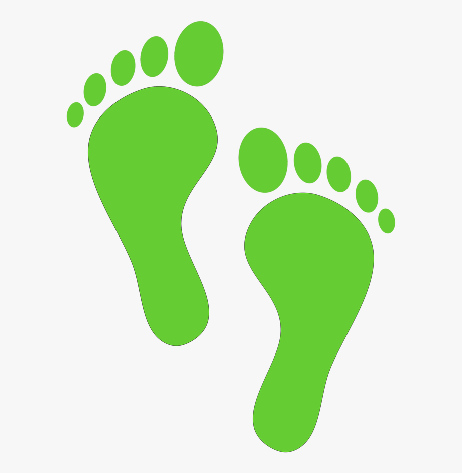 Green Walking Footprints Clipart.