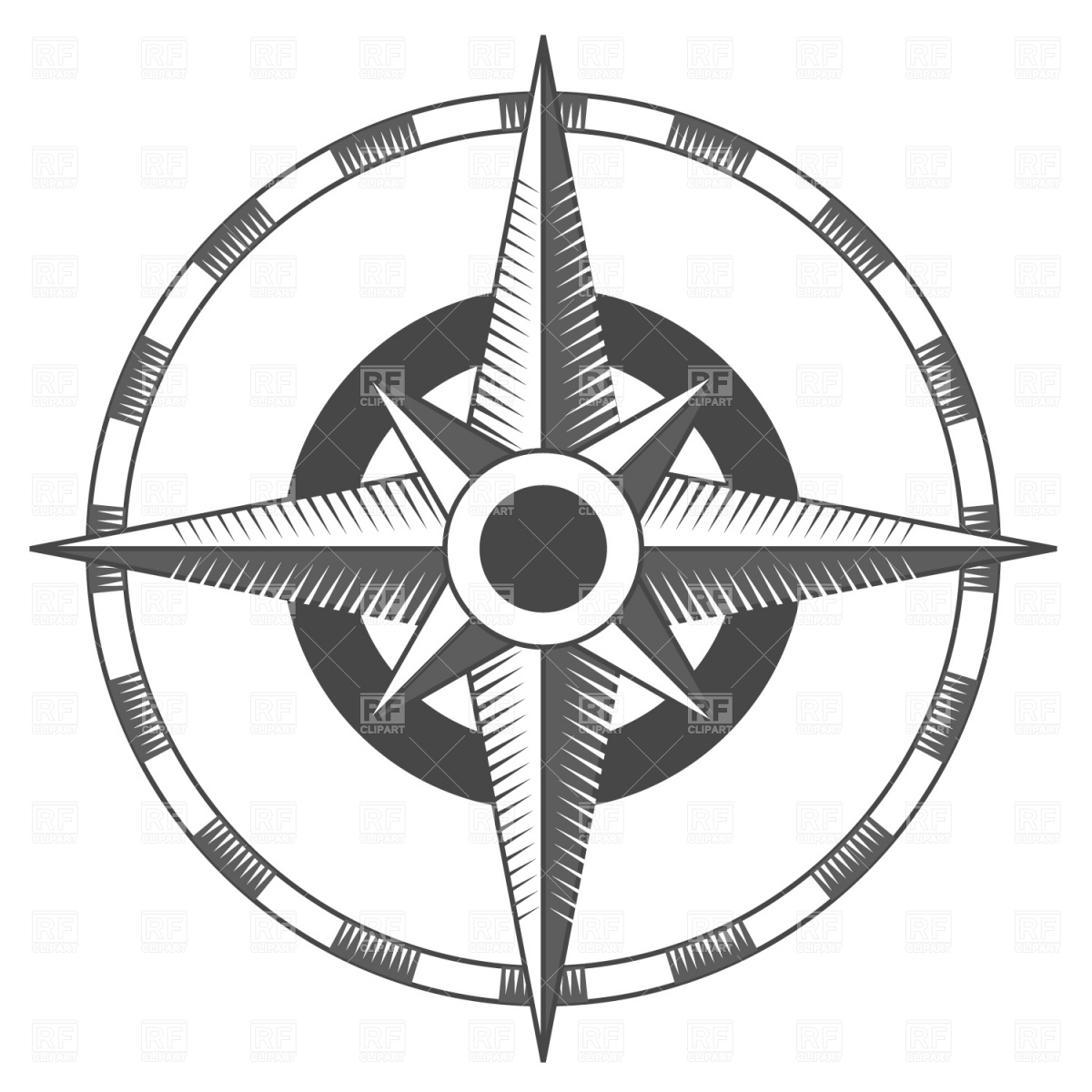 Vintage compass rose Stock Vector Image.