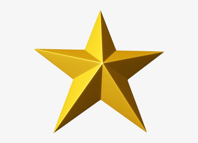 3d Gold Star Png Clipart.