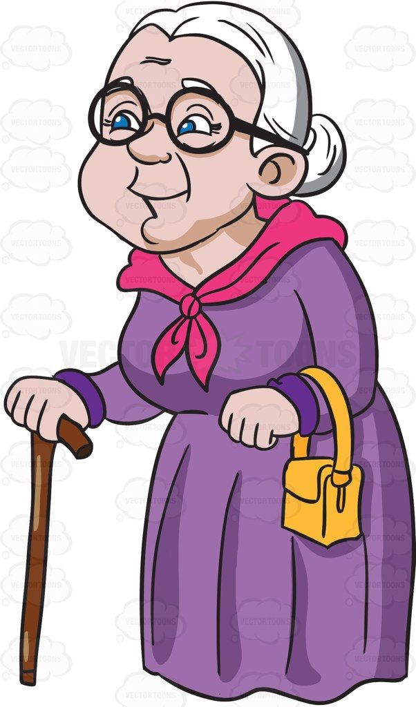 A charming and happy grandmother #cartoon #clipart #vector.