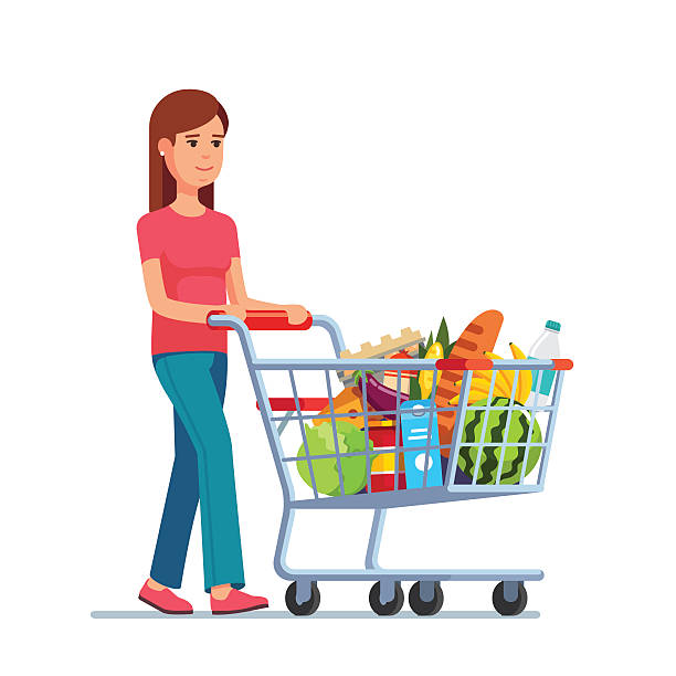 Lady Grocery Shopping Clipart - Auto Ken