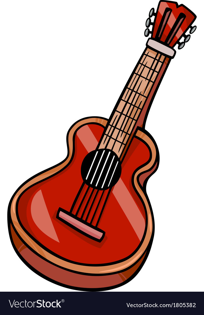Acoustic guitar cartoon clip art.