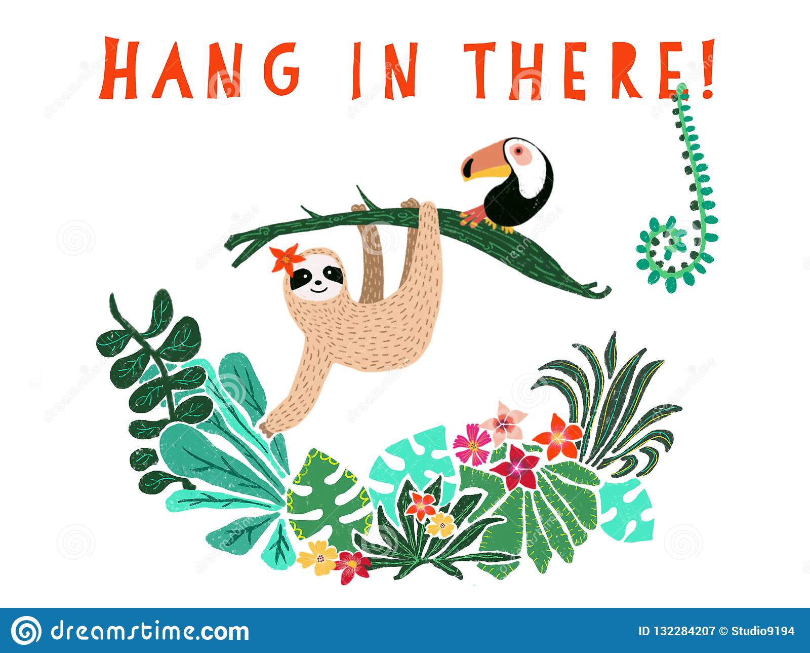 Hang There Baby Stock Illustrations.