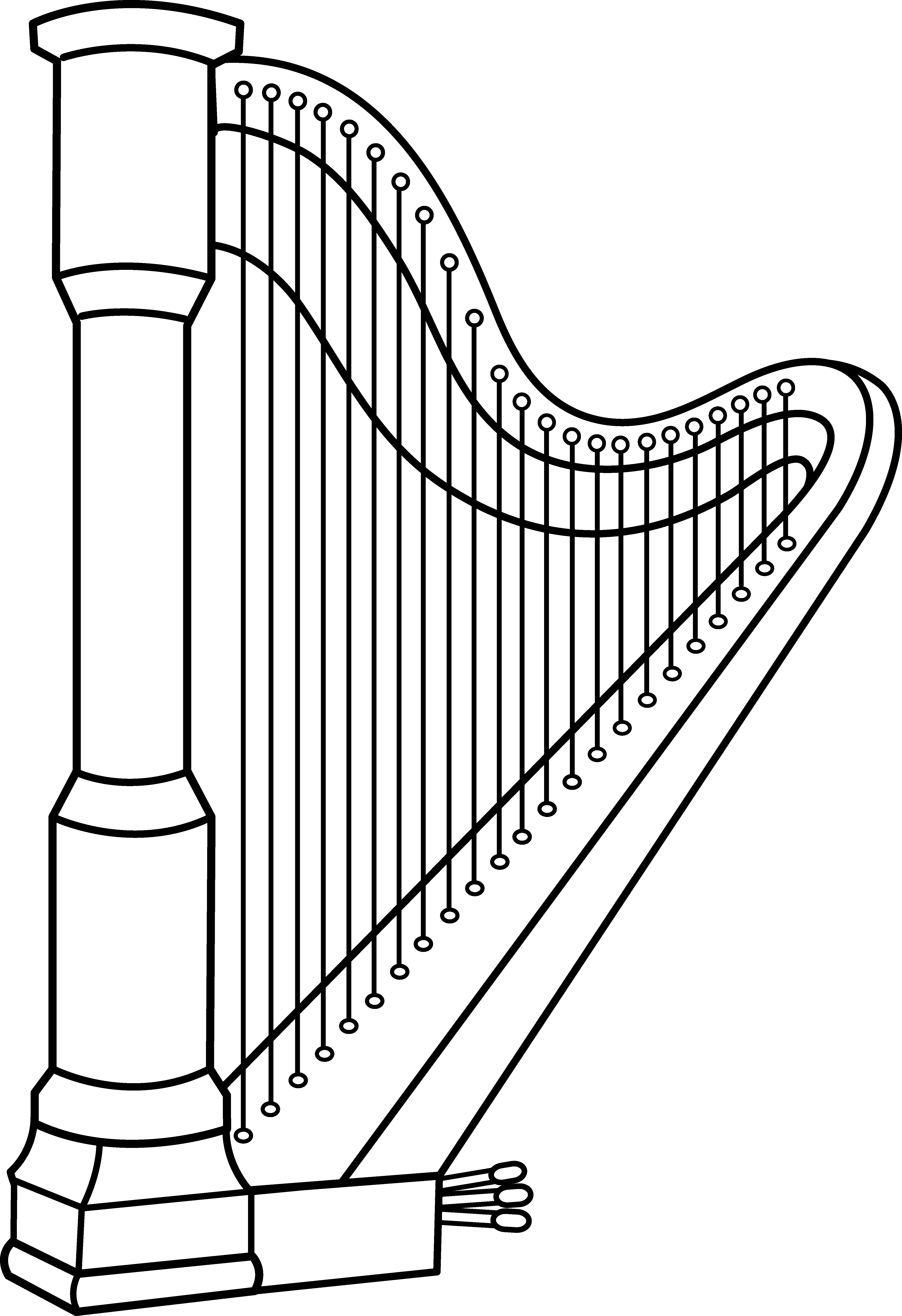 Musical Harp Line Art.