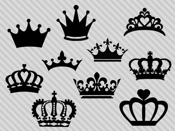 Crown svg cutting file, crown clipart, crown silhouette, princess crown  svg, princess svg, dxf, png, crown silhouette.