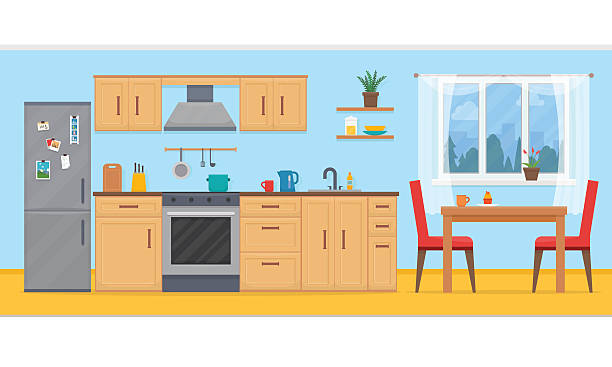 clipart kitchen with table
