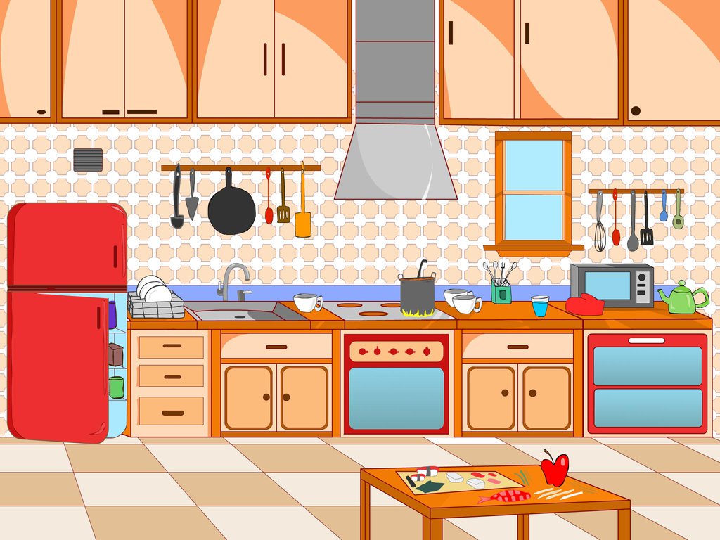 kitchen set ke cartoon