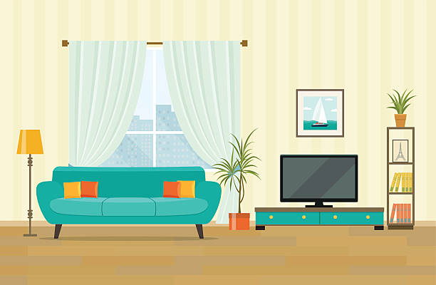 Empty Living Room Clipart