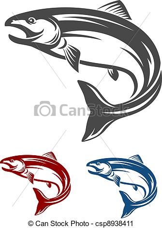 Vector Clip Art of Salmon fish.
