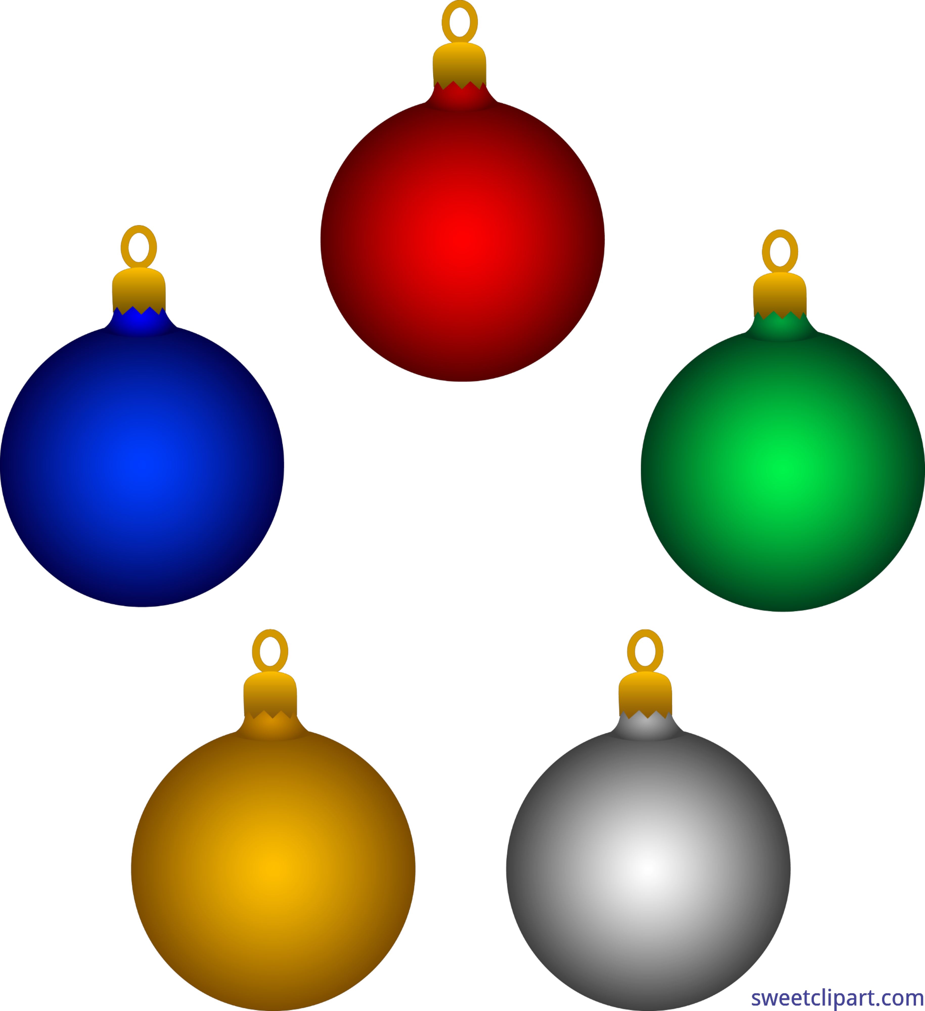 Christmas Ornaments Set Clip Art.