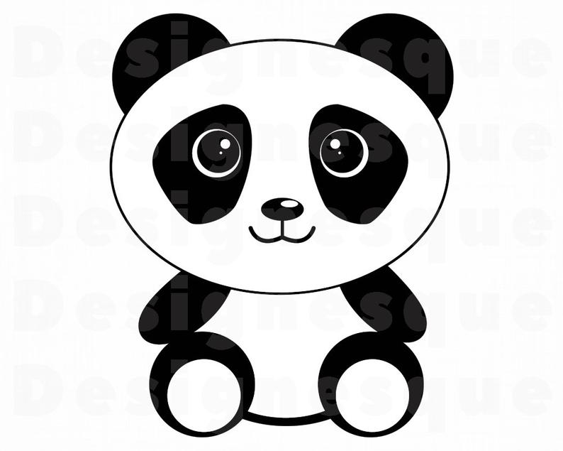 Panda SVG Cute Panda SVG Cartoon Panda Svg Panda Clipart.