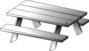 Free Clipart Picture of a Picnic Table.