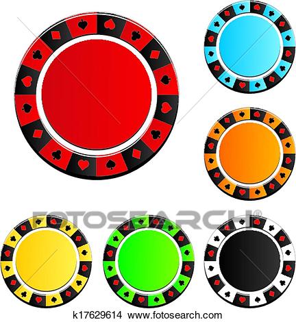 Poker chip vector sets Clipart.