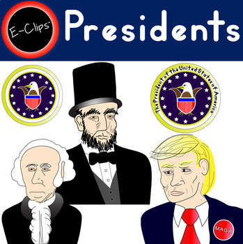 Presidents' Day Clip Art Presidential Seal USA Washington Lincoln Trump.