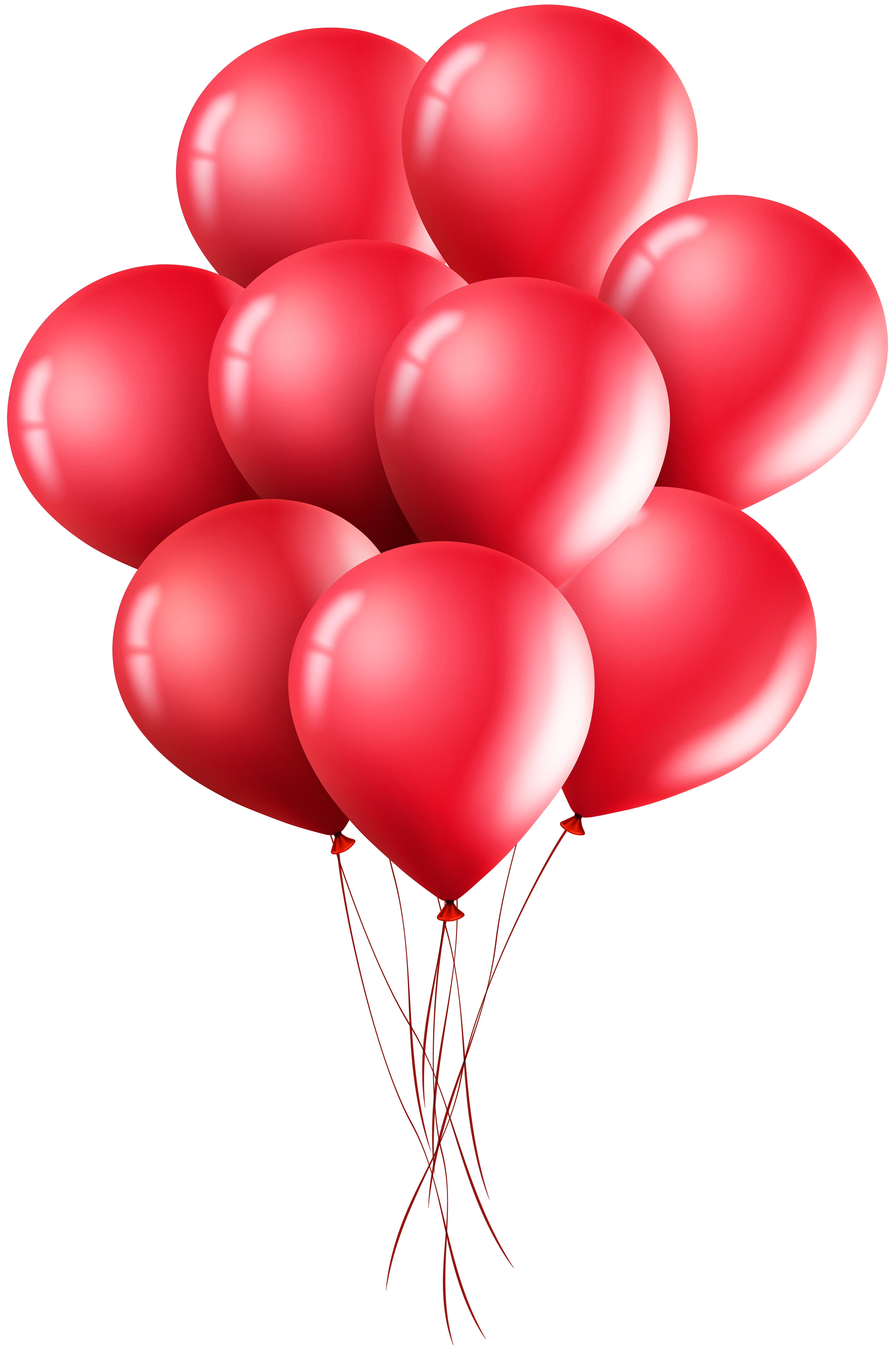 Red Balloons PNG Clip Art Image.