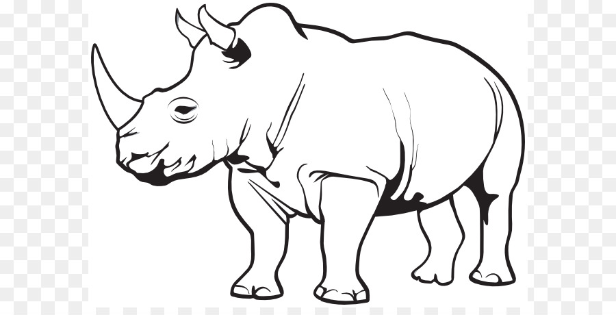 Rhinoceros Line Art png download.