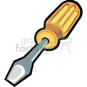 Yellow screwdriver clipart. Royalty.